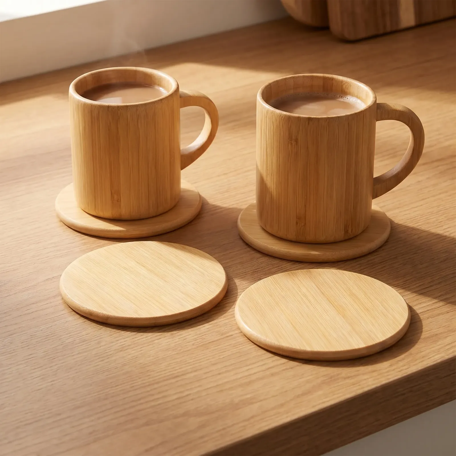 Under the bamboo mug