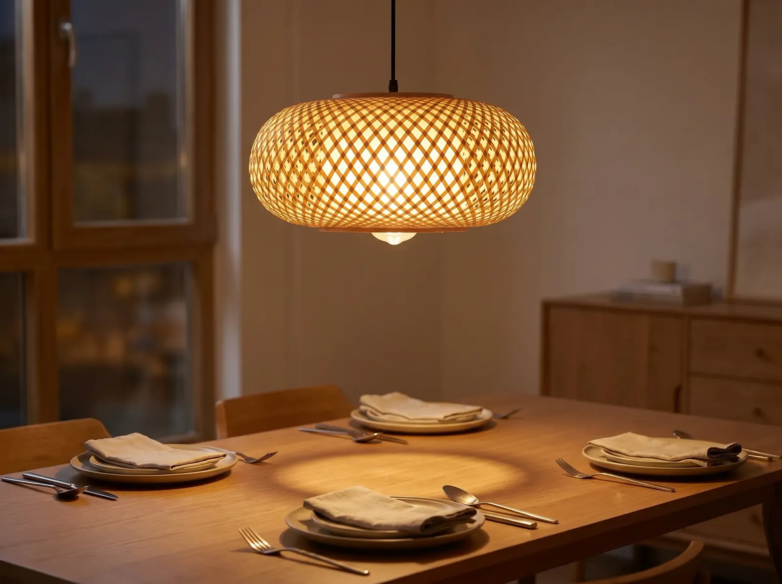 Above the dining table