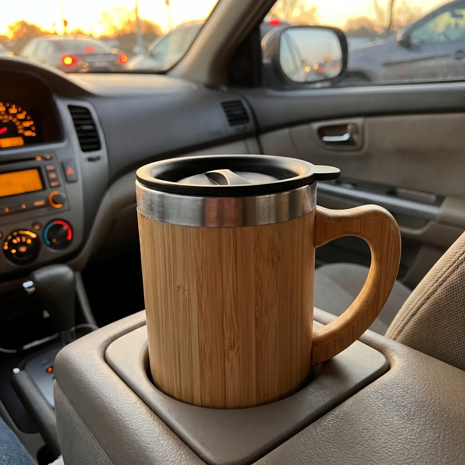 In the cup holder
