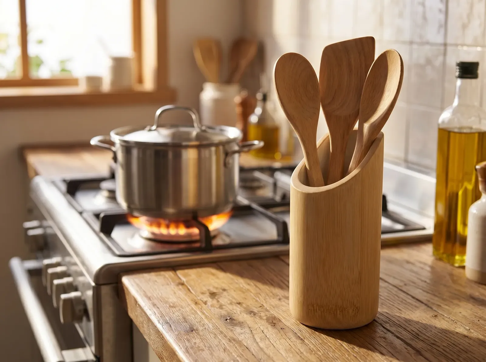 Utensils by the stove
