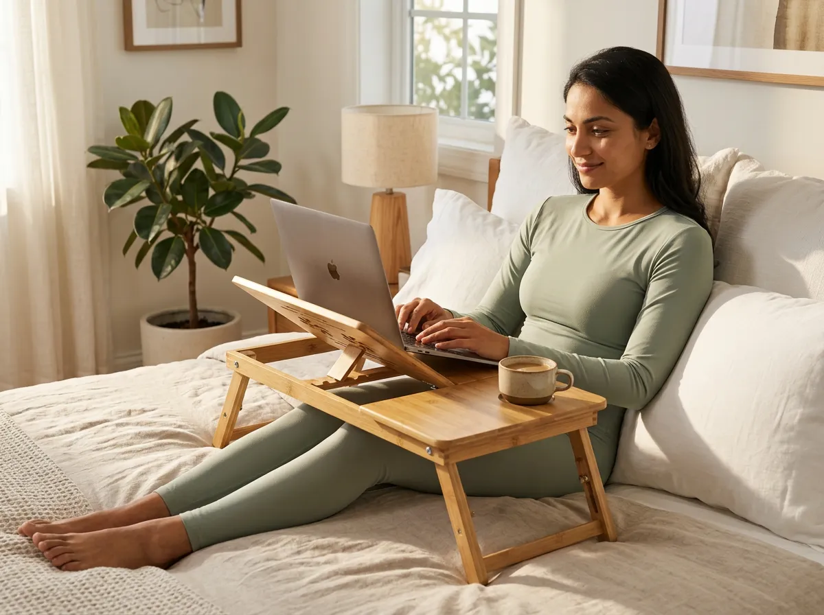 The laptop in bed