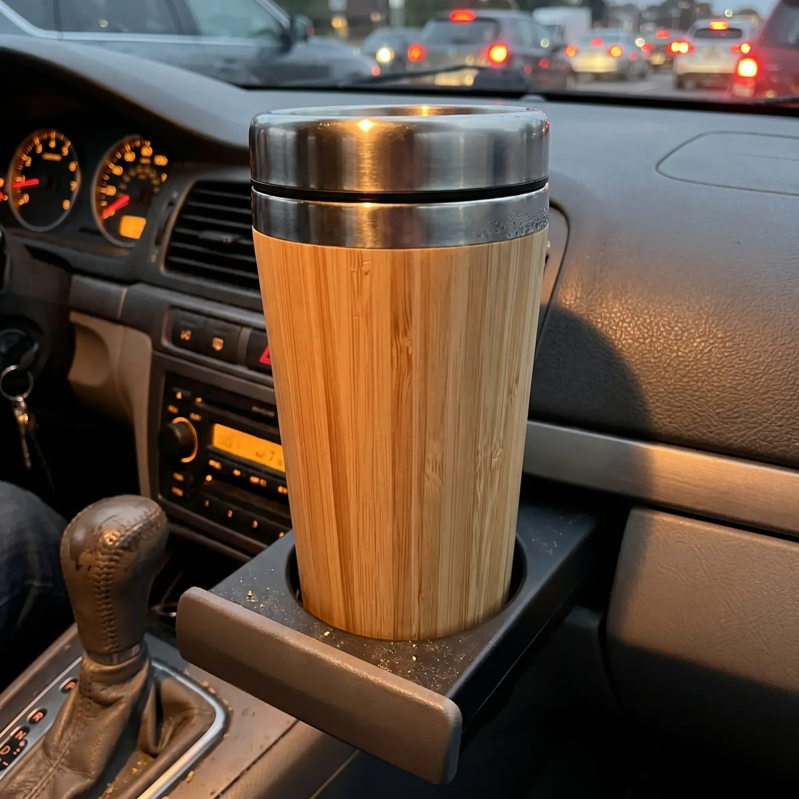 In the cup holder