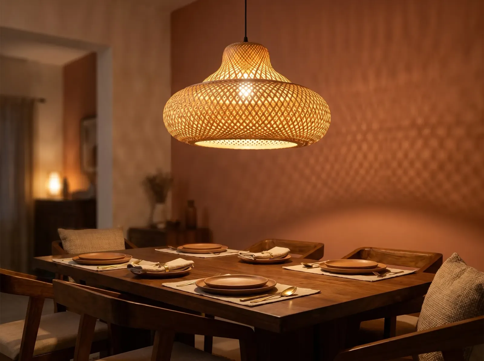 Above the dining table