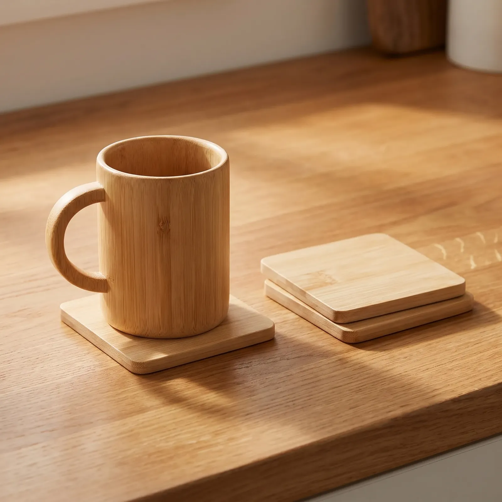 Under the bamboo mug