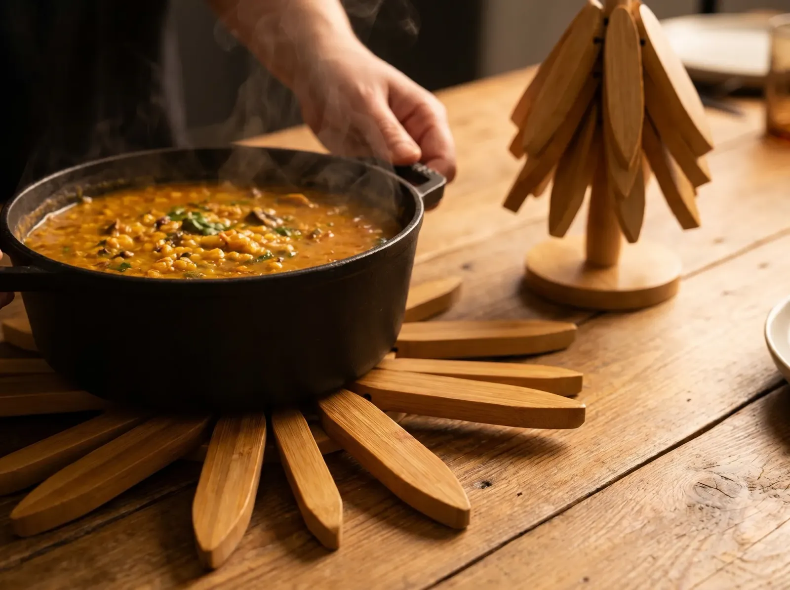 Under the hot pot