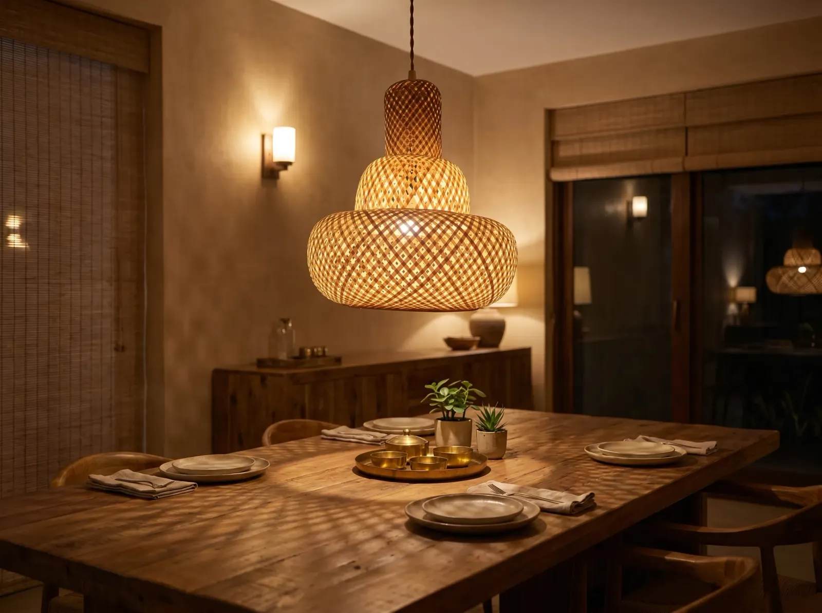 Above the dining table