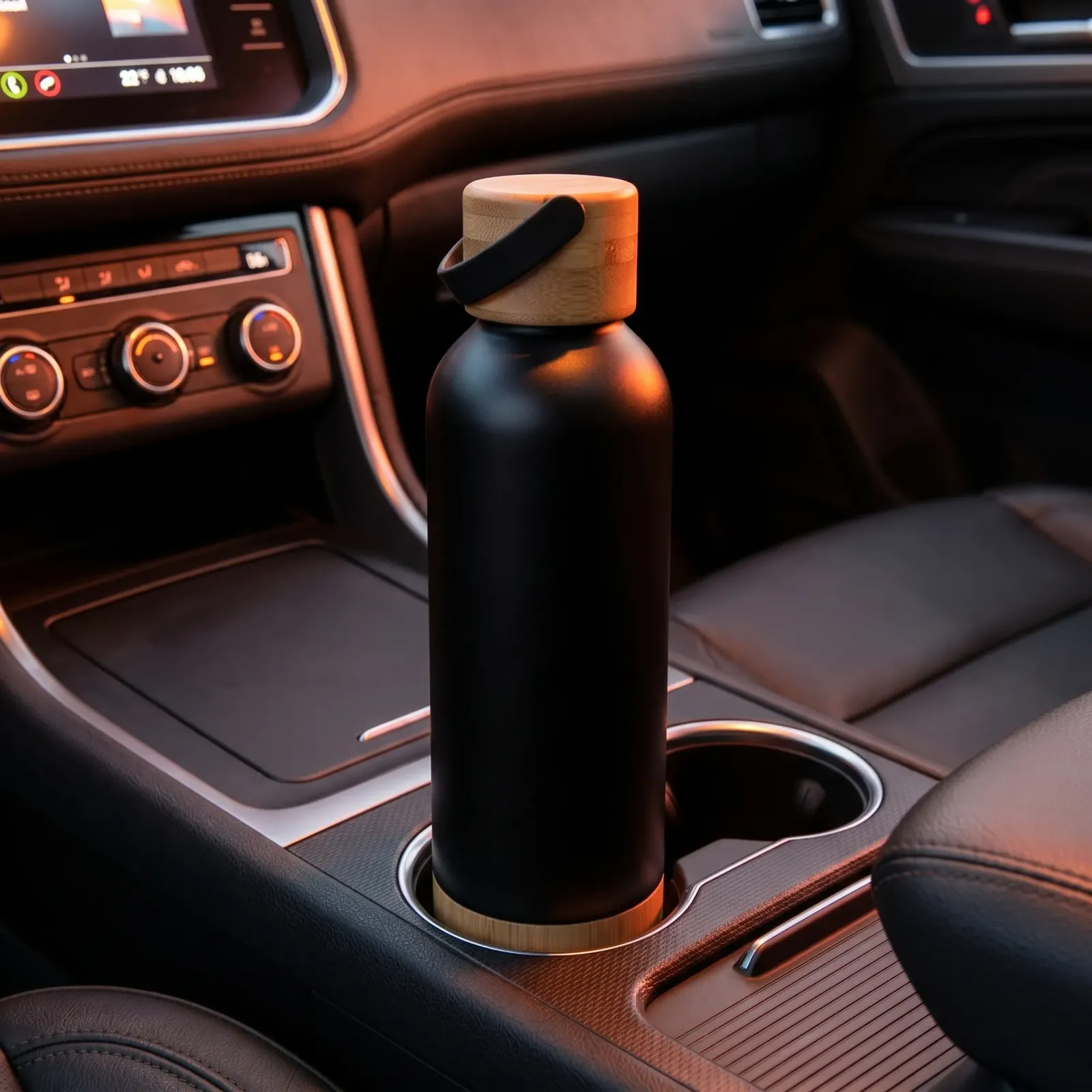 In the cup holder