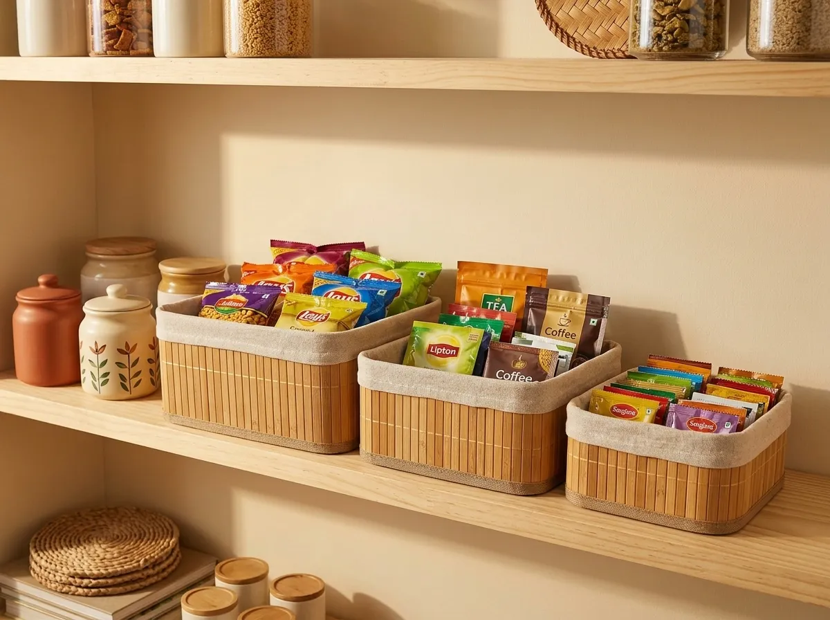 Open shelves that stop shouting